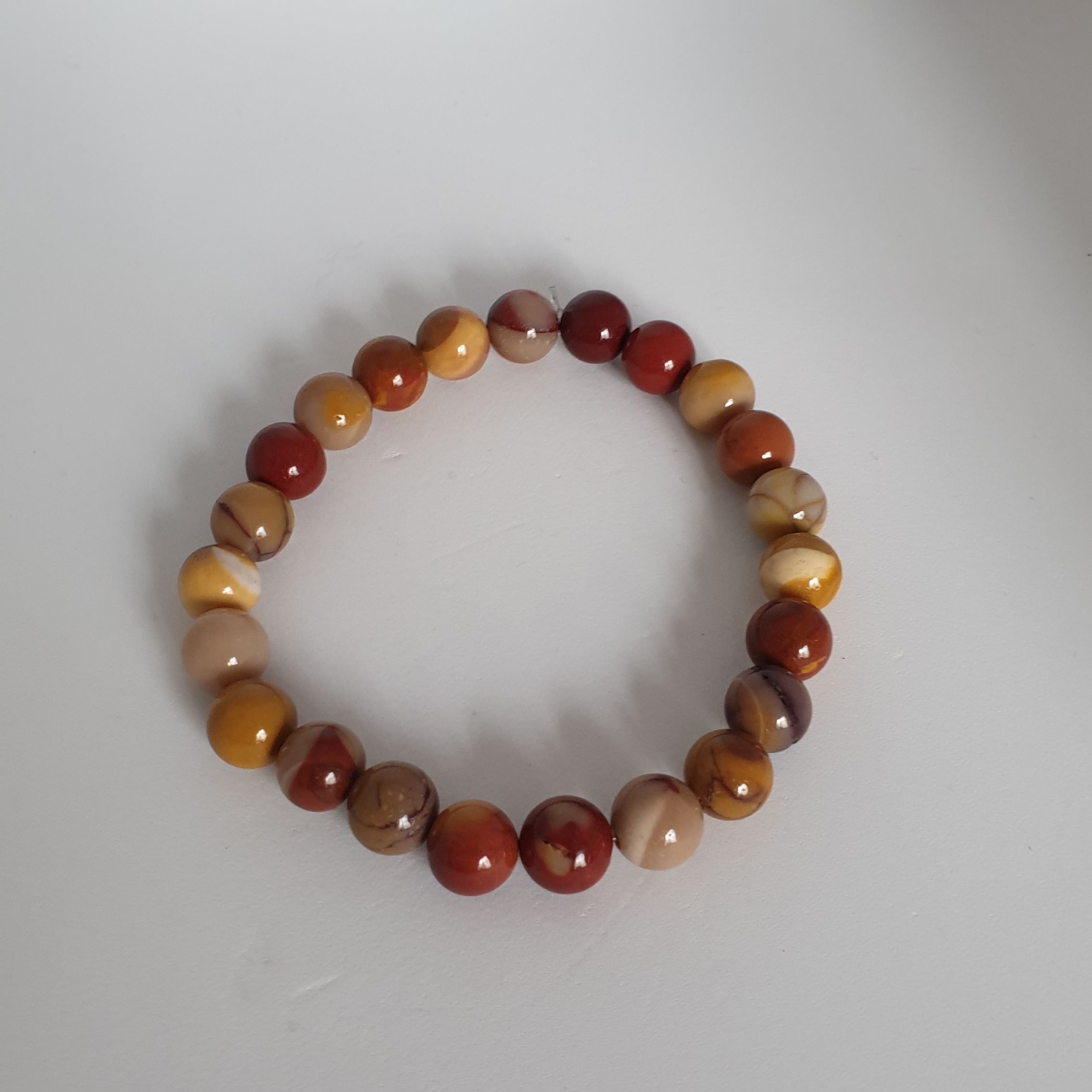 Fil De Perles En Jaspe Mokaite 8mm - 39cm, 46 Pièces, Multicolore, Neuf, Fait Main