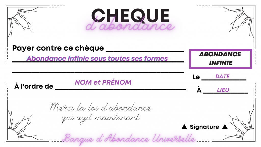 COMMENT R DIGER LE CH QUE D ABONDANCE Flore Power comment-r-diger-le-ch-que-d-abondance-flore-power