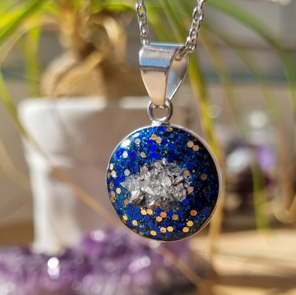 Collier Nébuleuse | Intuition, Capacités Psychiques & chakra 3ème oeil | argenté