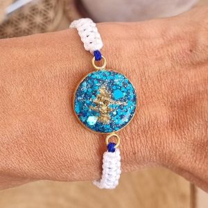 Bracelet Nébuleuse | Expression et affirmation de soi | Soin Chakra gorge | Doré