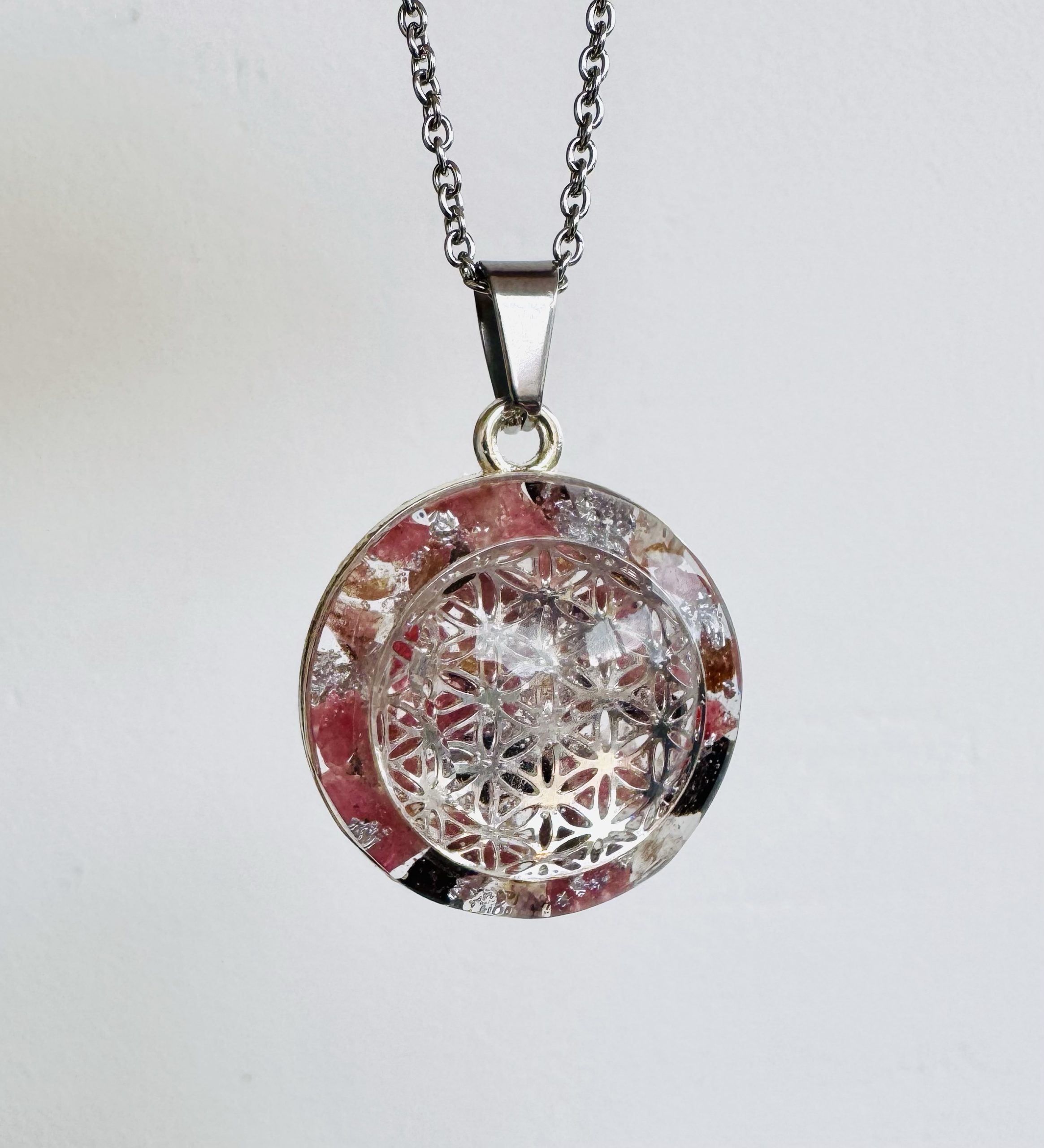 đ Maxi Galaxie CĆUR GUĂRISSEUR â Fleur de Vie & Rhodonite