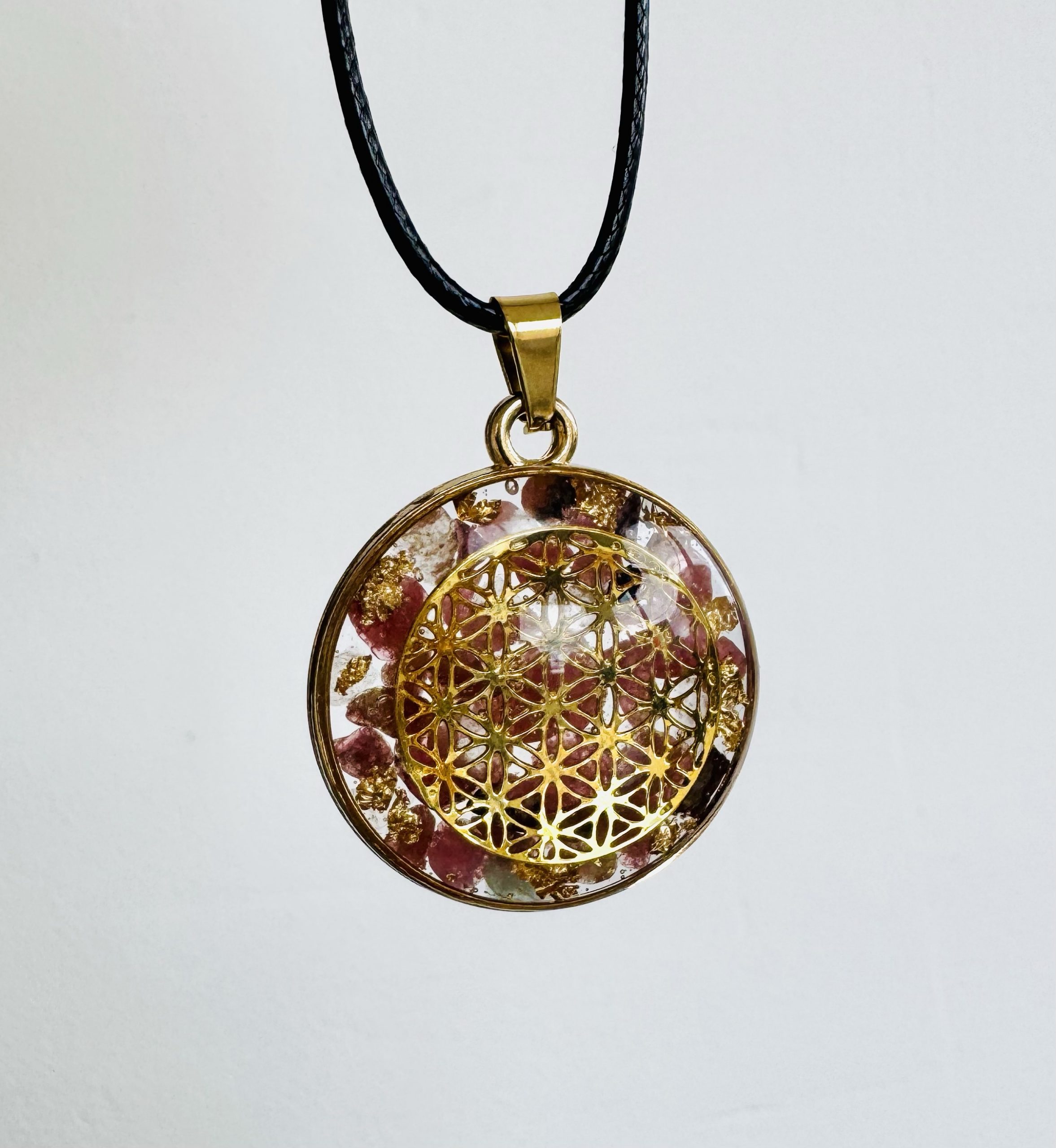 đ Maxi Galaxie CĆUR GUĂRISSEUR â Fleur de Vie & Rhodonite â Image 4