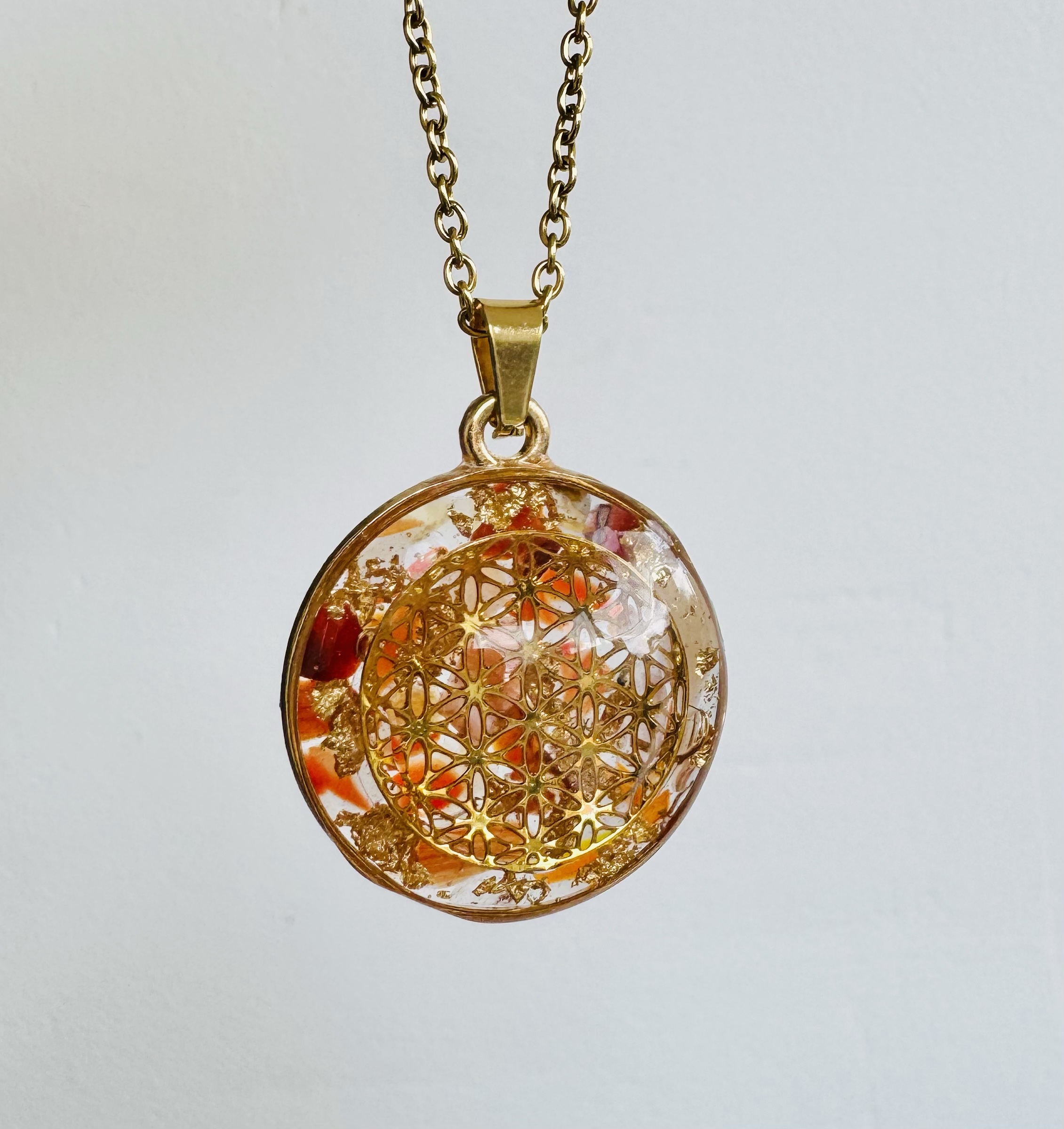 🧡 Maxi Galaxie FEU CRÉATEUR – Fleur de Vie & Cornaline