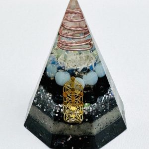 🔺 Pyramide Vibratoire – Alignement des Sephiroth & Axe Ciel-Terre | Cristal de roche • Opalite • Hématite • Arbre des Séphiroth