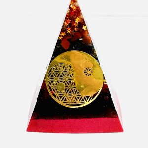 🔺 Pyramide Vibratoire – Équilibre Yin Yang & Ancrage Profond | Obsidienne • Hématite • Cristal de roche • Symbole Yin Yang
